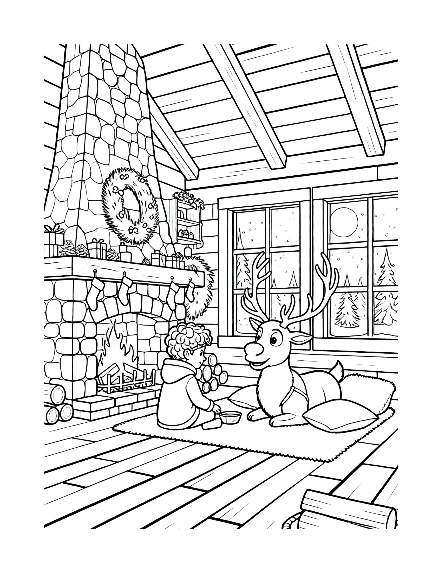 Sno the Reindeer – 5 Printable Coloring Pages